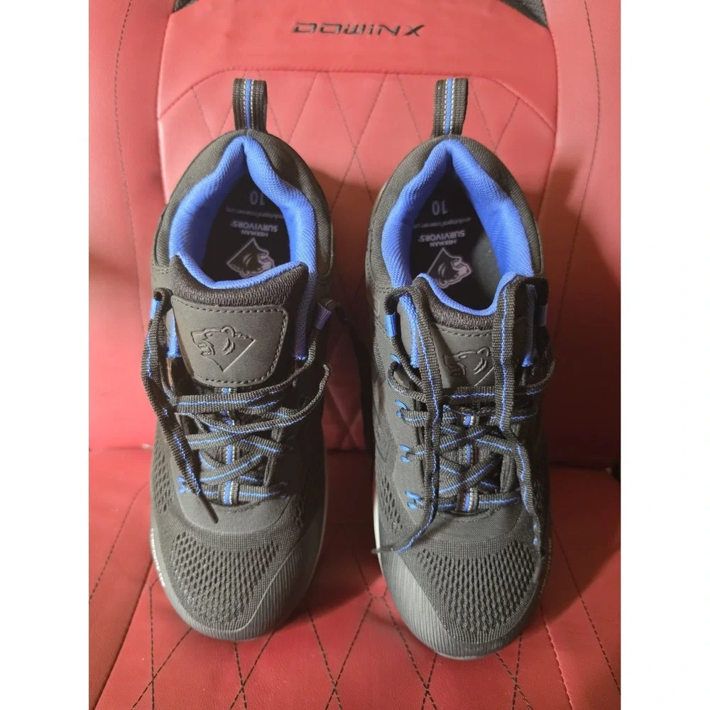 Herman Survivor Black/Blue composite toe work shoe Rubber Sole Solid Size US 10